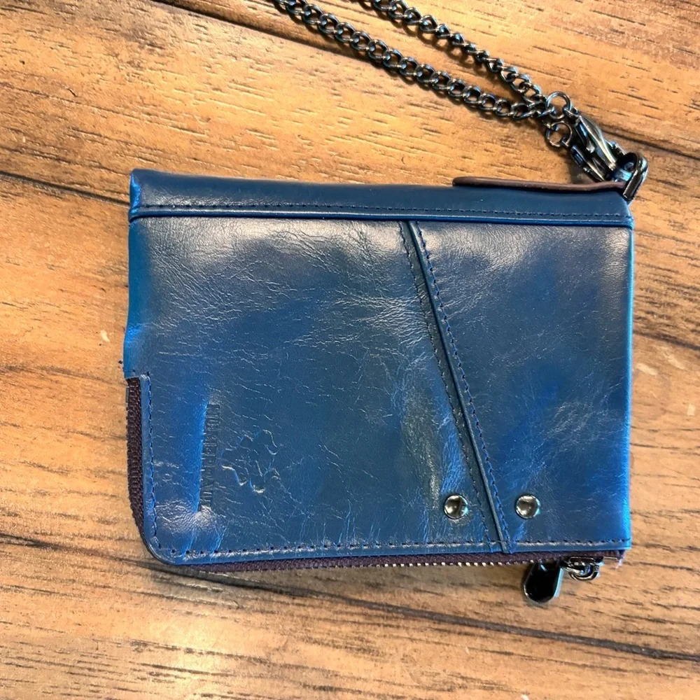 HUMERPAUL Leather Bifold Wallet with RFID Chain Protection, Practical Functional